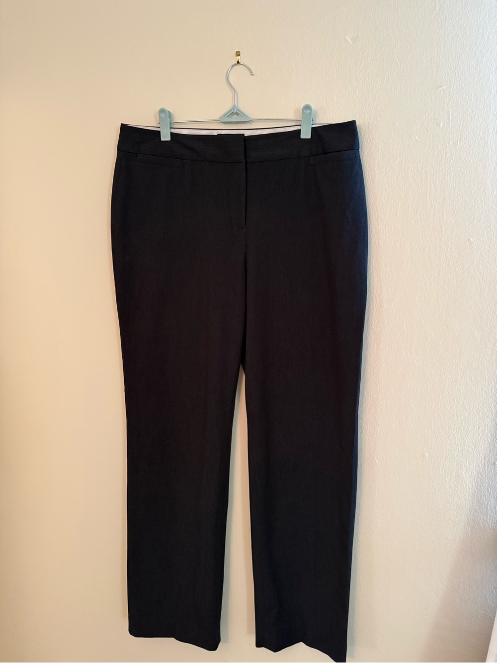 Liz Claiborne Charcoal Gray Straight-Leg Dress Trousers